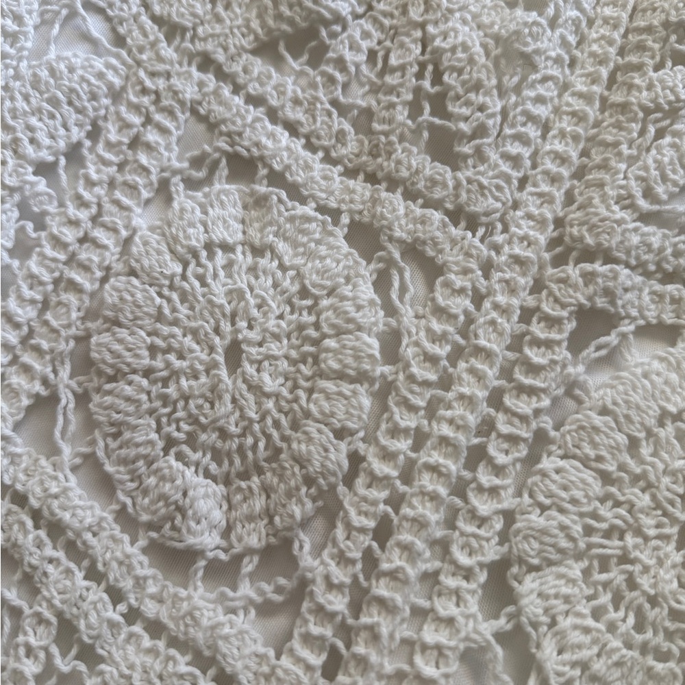 White Crochet Flare Boho Pants - Picture 6 of 6